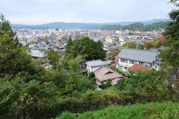 Fototapeta na wymiar landscape of Takayama town from the top