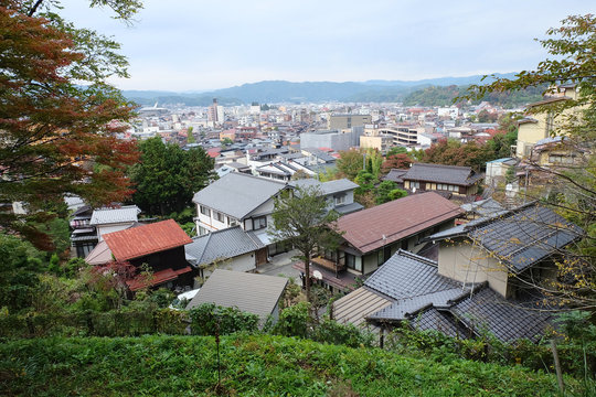 landscape of Takayama town from the top