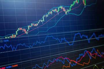 Candle stick graph chart of stock market investment tradin busin