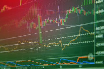 Candle stick graph chart of stock market investment tradin busin