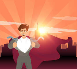 Superhero businessman concept,vector illustration.