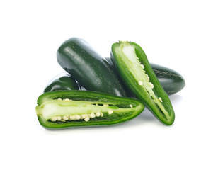 mexican green chili isolated on white background.