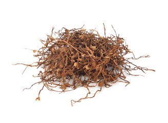 Fototapeta premium dried smoking tobacco isolated on a white background.