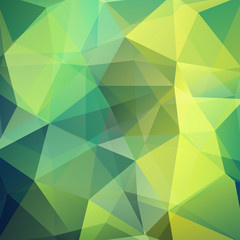 Polygonal vector background. Can be used in cover design, book design, website background. Vector illustration. Yellow, green colors.