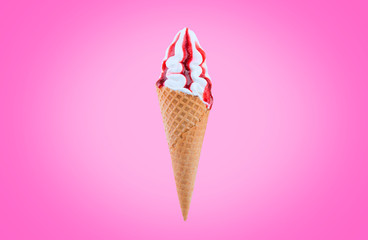 Ice cream in a waffle cone