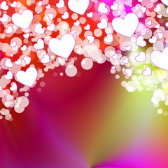 Love Romance Hearts Valentine Background gradient with heart bokeh