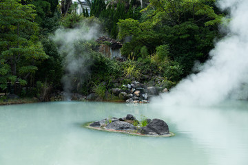 Hot springs in Beppu of Japan
