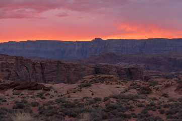 Fototapeta na wymiar Sunset over canyons