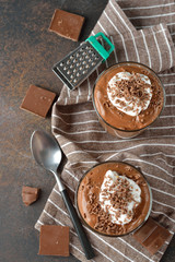 Chocolate mousse in a glass