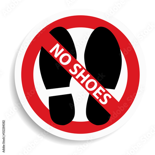 "No shoes sign on white background." Stock photo and royaltyfree