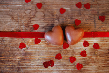 Valentine's Day present chocolate heart candies