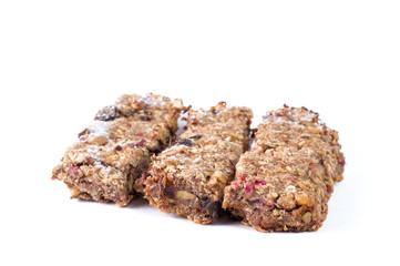 cookies with fruit and nuts, isolated on a white background