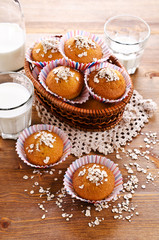 Obraz na płótnie Canvas Homemade muffins oat flour