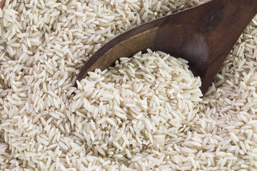 Wooden Spoon in Brown Rice