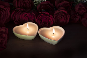 Heart Candles and Roses
