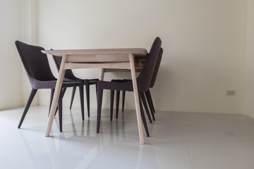 leisure corner with wood chairs and table