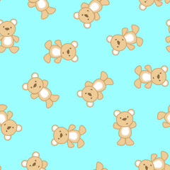 Cute teddy bear in a seamless pattern