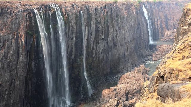 Victoria Falls in Zimbabwe as detailed 4K UHD footage