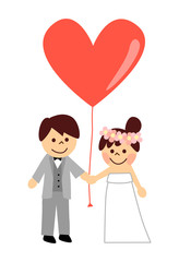 新郎新婦　ハート風船