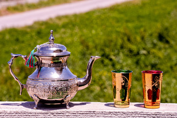 Oriental style pitcher tea carafe decanter