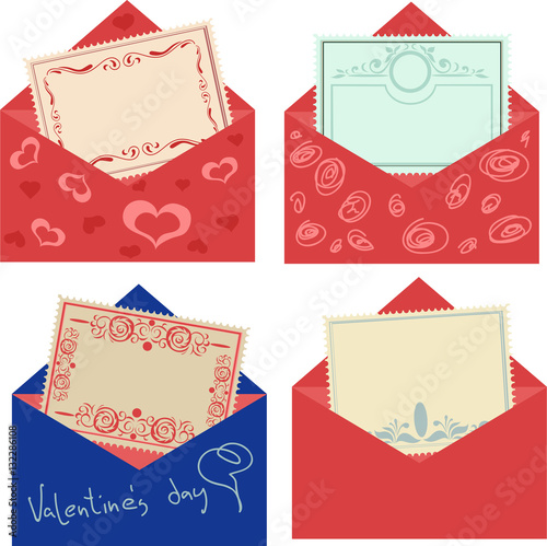 Valentine: letter to my distant sweetheart "letters Valentine's day set" Stock image and royalty-free vector files