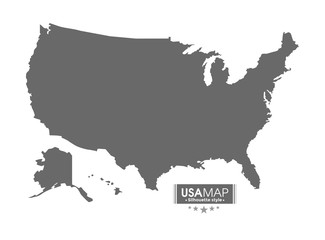 USA map. silhouette style