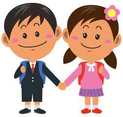 小学生のイメージイラスト（男女）