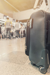 Suitcase or luggage with conveyor belt in the airport