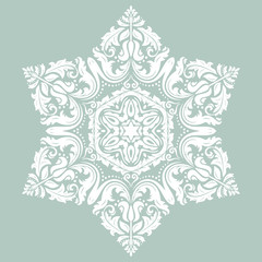 Elegant vector blue and white ornament in classic style. Abstract traditional pattern with oriental elements, Classic vintage pattern