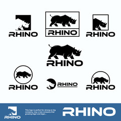 rhino and lion strong logo © nenk123
