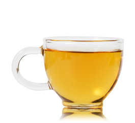 A cup of tea isolated on the white background