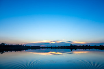 Fototapeta premium sunset on the lake landscape