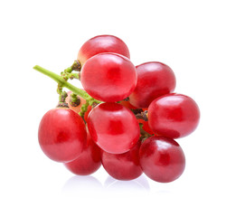 red grapes isolated on white background.