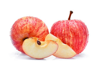 gala apples with drops of water