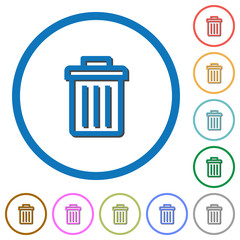 Delete icons with shadows and outlines