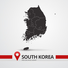 South Korea map vector
