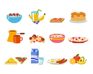 Healthy breakfast food vector.