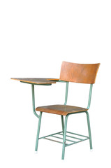 Steel single Lecture chair with wood seat table squab with clipp