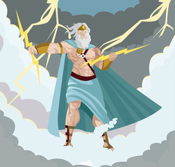 zeus greek god of the ray and storms in the sky