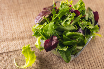 set of salad leaves