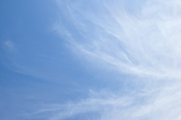 Fluffy cloud with blue sky in winter season.