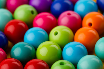many colored glass pearls beads for jewelry