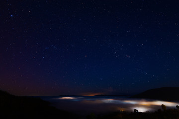 Fototapeta premium Beautiful full moon with lot of stars.