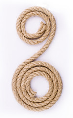top view of rope with spiraling ends