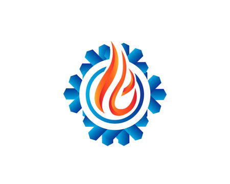 Fire Ice Logo Vector