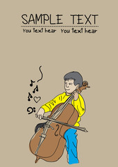 young man play the cello - 132293371