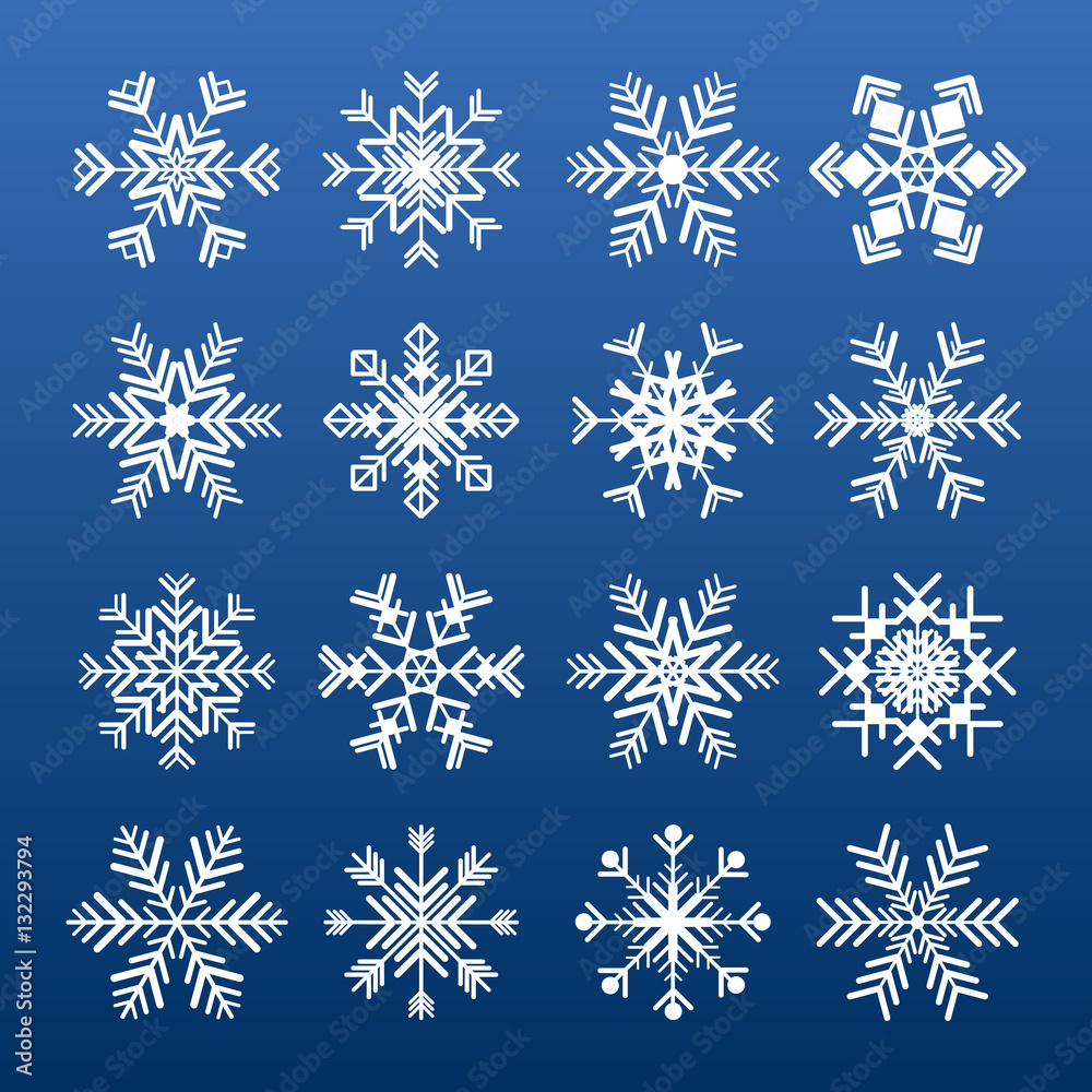 Canvas Prints snowflake icons set