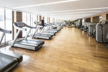 Modern gym interior with equipment.fitness center interior