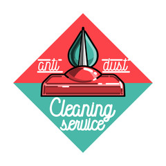Color vintage cleaning service emblem.
