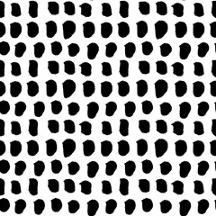Seamless black and white vector free hand doodle stains texture, dry brush ink art.